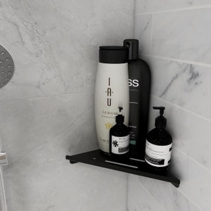 Metal Shower Shelf,  Bathroom Rack, Wall Mounted Stainless, Shampoo Soap Organizer, Toilet Holder Accessories, Black White