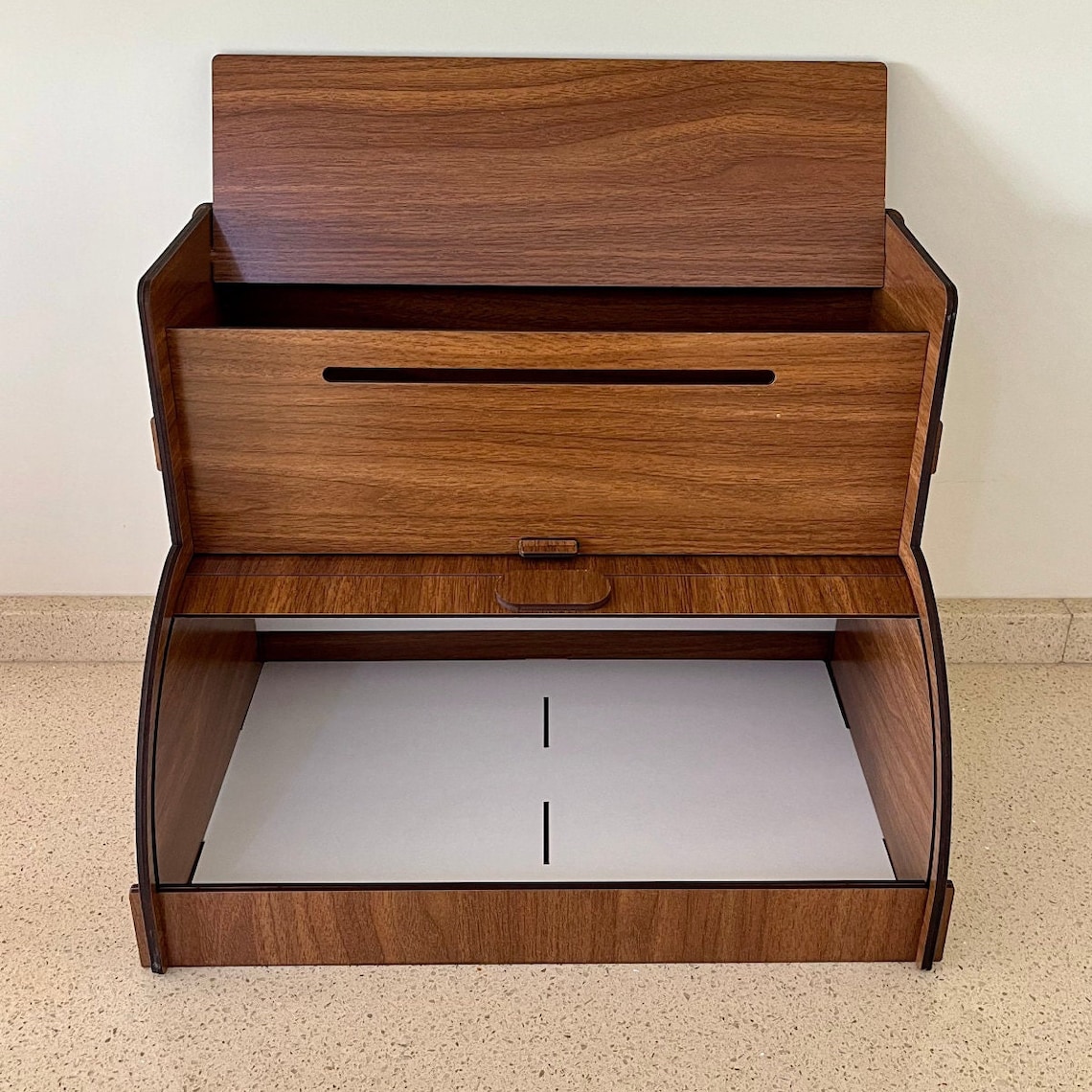 Wooden Bread Box, Paper Towel Holder, Sliding Lid Bread Basket With