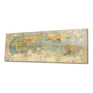 Arte mural panorámico de vidrio templado / Mapa del Viejo Mundo detallado / Decoración de pared para el hogar, el dormitorio y la oficina / Tapices modernos / Regalos de calidad