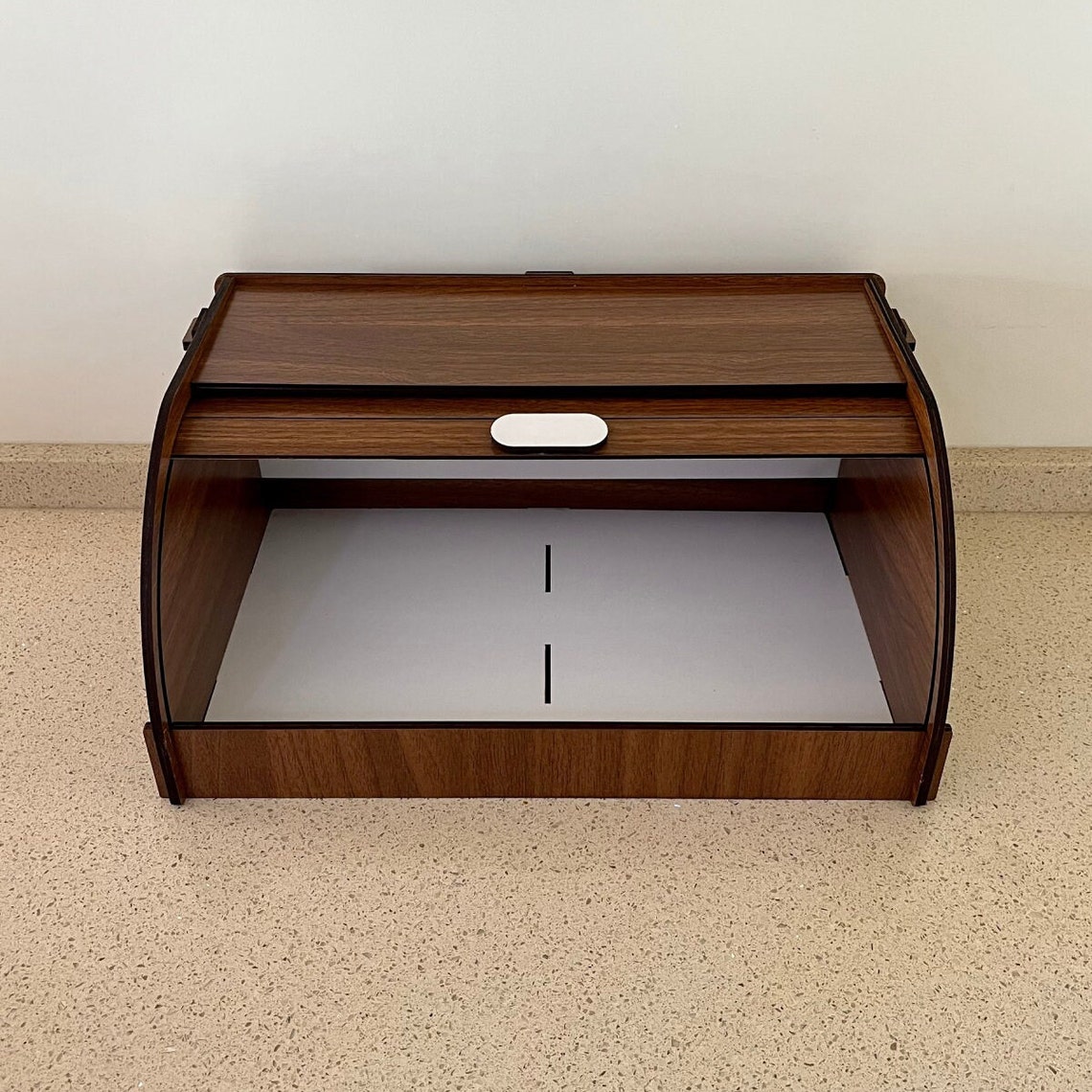 Wooden Bread Box Sliding Lid Bread Basket With Storage Etsy