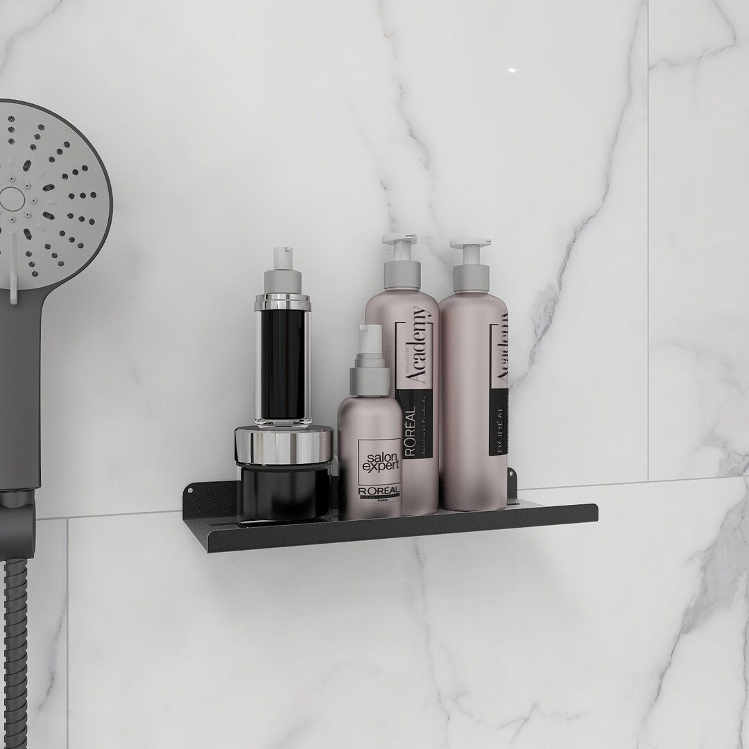 Metal Shower Shelf Bathroom Rack Wall Mounted Stainless Etsy