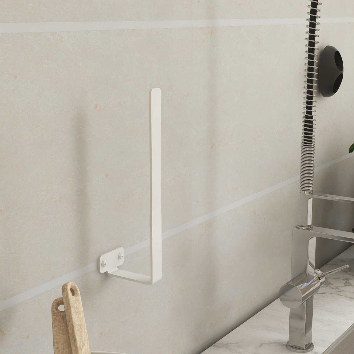 Metal Paper Towel Holder, Bathroom Roll Hanger, Wall Mounted Stainless ...