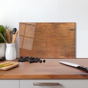Glass Cutting Board -  Old Wooden Tempered Glass Chopping Board, Charcuterie & Serving Glass Cutting Board Kitchen Decor Gift Idea