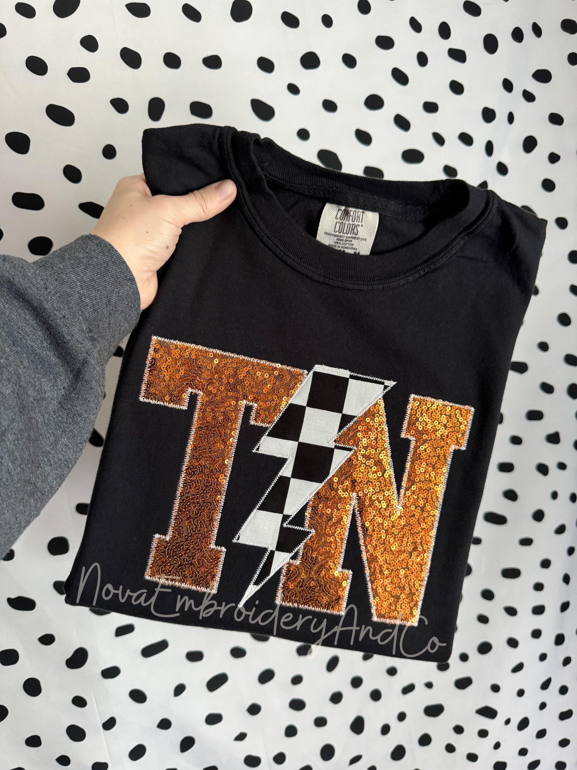 Tennessee Embroidered Sweatshirt & tshirt, Tennessee Vols, Sparkle Tn Shirt, TN Apparel, Vols, TN Volunteers Gift, TN Sparkle Apparel