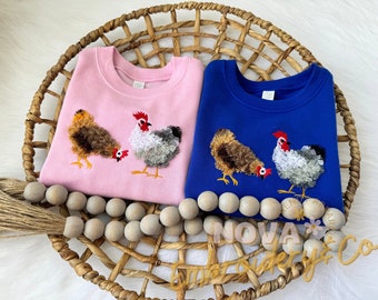 Toddler Fluffy Chicken Sweatshirt, Fluffy Chicken Kids Sweater, Chicken Sweater for Kids, Kids Chicken Sweater, Kids Fluffy Chicken Sweater