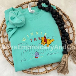 Embroidered Winnie sweatshirt, Winnie the Pooh crewneck, Embroidered Crewneck, Personalized Gifts, Personalized Sweatshirt