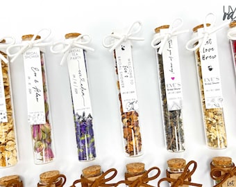 Bridal Shower Tea Party Favors: Flower & Herb Tea Tubes