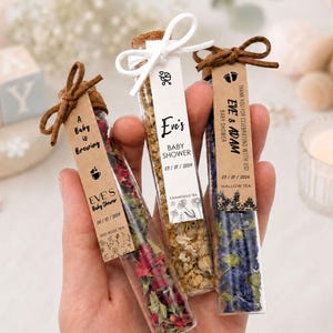 Herbal Tea Tube Favors – Personalized Gender Neutral Baby Shower Favors for Guests in Bulk