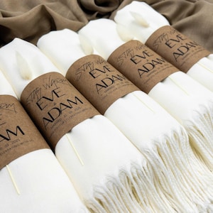 50PCS - Wedding Pashmina Shawl, Bulk Personalized Shawl, Shawls for Wedding, Engagement and Wedding Scarves, Bridesmaid Shawl, Pashmina Wrap