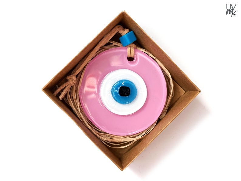 Evil Eye Candy Pink Handmade Evil Eye Decor Good Luck Gift, Home Protection, Unique Favors Gifts, Wall Hanging, Birthday Gift image 1