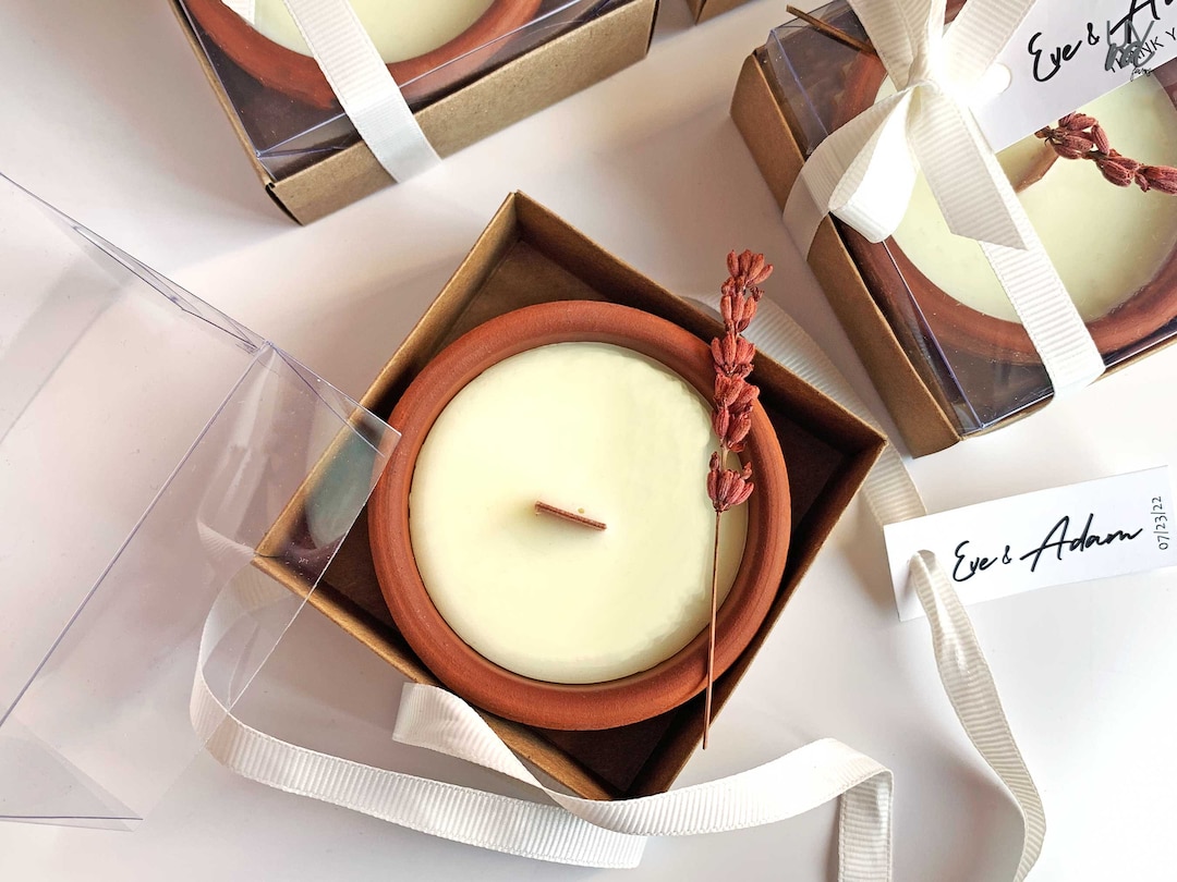 Terracotta Soy Wax Candle - Bulk Wedding Favors & Engagement Party ...