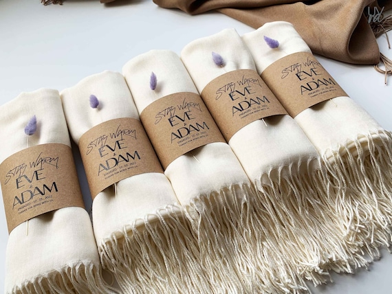 Cream Pashmina Shawl Wedding Favors for ...