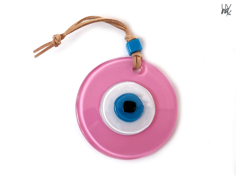 Evil Eye Candy Pink Handmade Evil Eye Decor Good Luck Gift, Home Protection, Unique Favors Gifts, Wall Hanging, Birthday Gift image 2