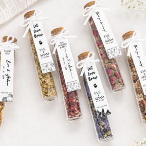 Recuerdos de boda personalizados para invitados: Tubo de té de hierbas orgánico