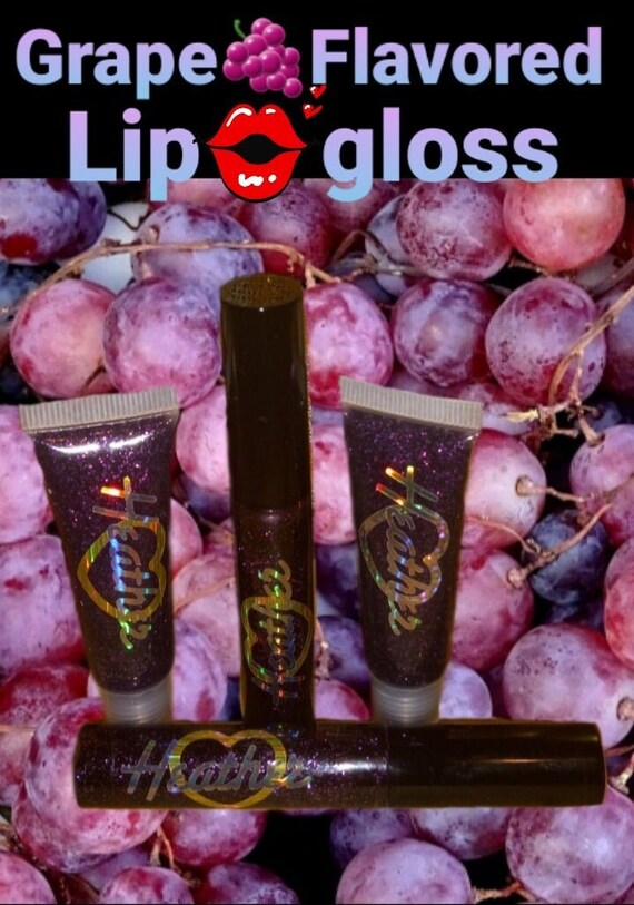 Grape Flavored Vegan Lip Gloss Grape Flavored Lips Lip Etsy