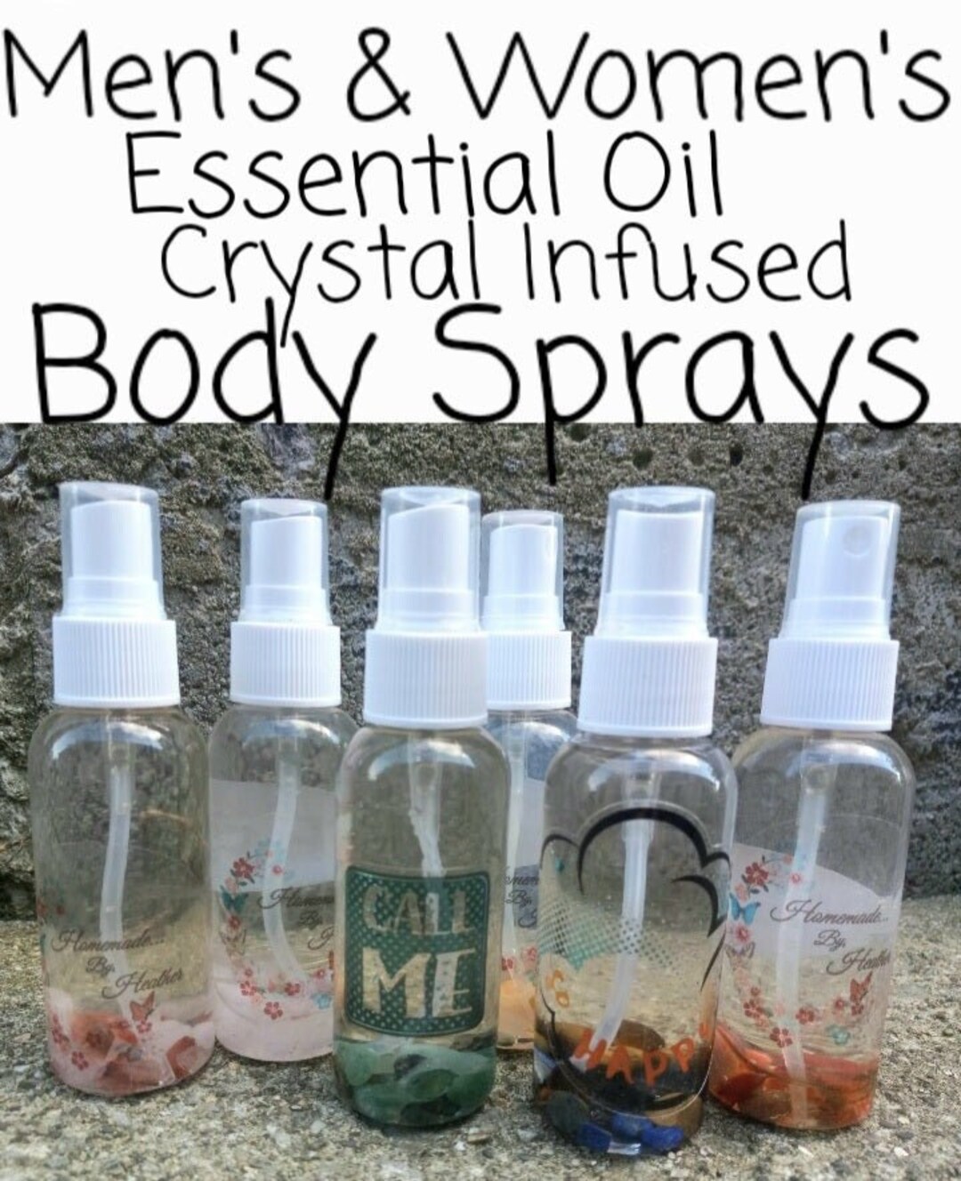 Crystal Infused Essential Oil Body Sprays Body Spray Crystal Etsy