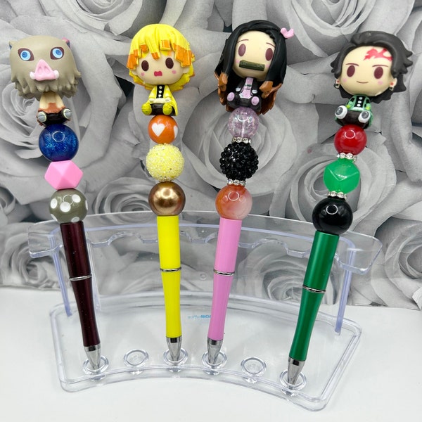 Anime Beaded Pens|Demon|Demon Slayer|Anime|Birthday Gifts|Teacher Gifts|Nurse GiftsIAll Occasions