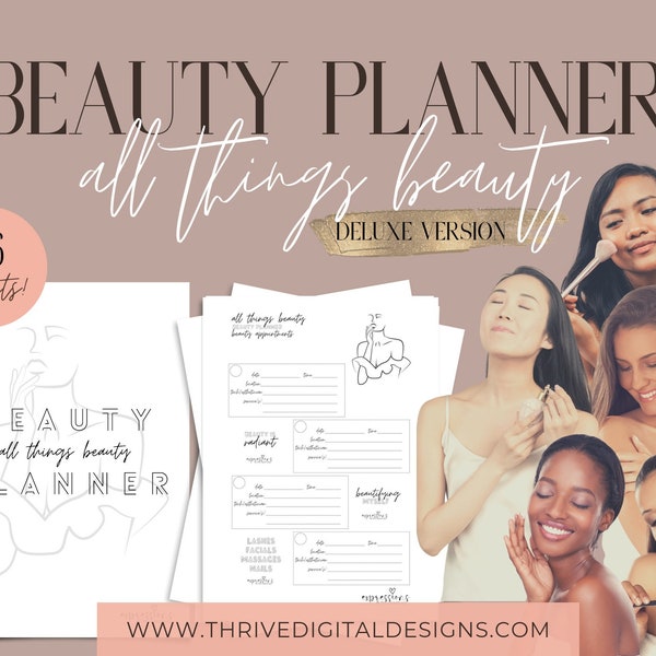 All Things Beauty Printables Bundle | Beauty Planner | Makeup | Skin+Body Care | Fragrance | Nail+Foot Care | A4 | A5 | US | Happy Planner