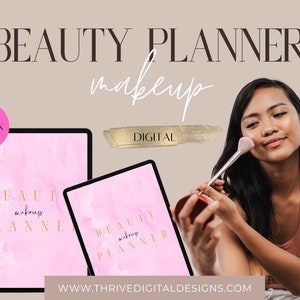 Makeup Digital Beauty Planner | Portrait | Inventory | Monthly Empties | Favorite Looks | Wish List | Makeup & Lash Appointments | Hot Pink