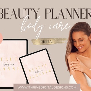 Body Care Digital Beauty Planner | Product Inventory | Monthly Empties | Body Care Routines | Wish List | Body & Wax Appointments | Peach