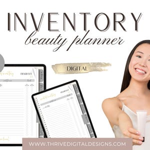 Digital Beauty Product Inventory Book: Makeup, Skincare, Hair, Perfume, Nail Care (PDF)