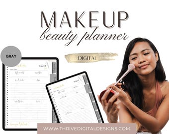 Gray Makeup Beauty Planner: Inventory Organizer, Wish Lists (PDF)