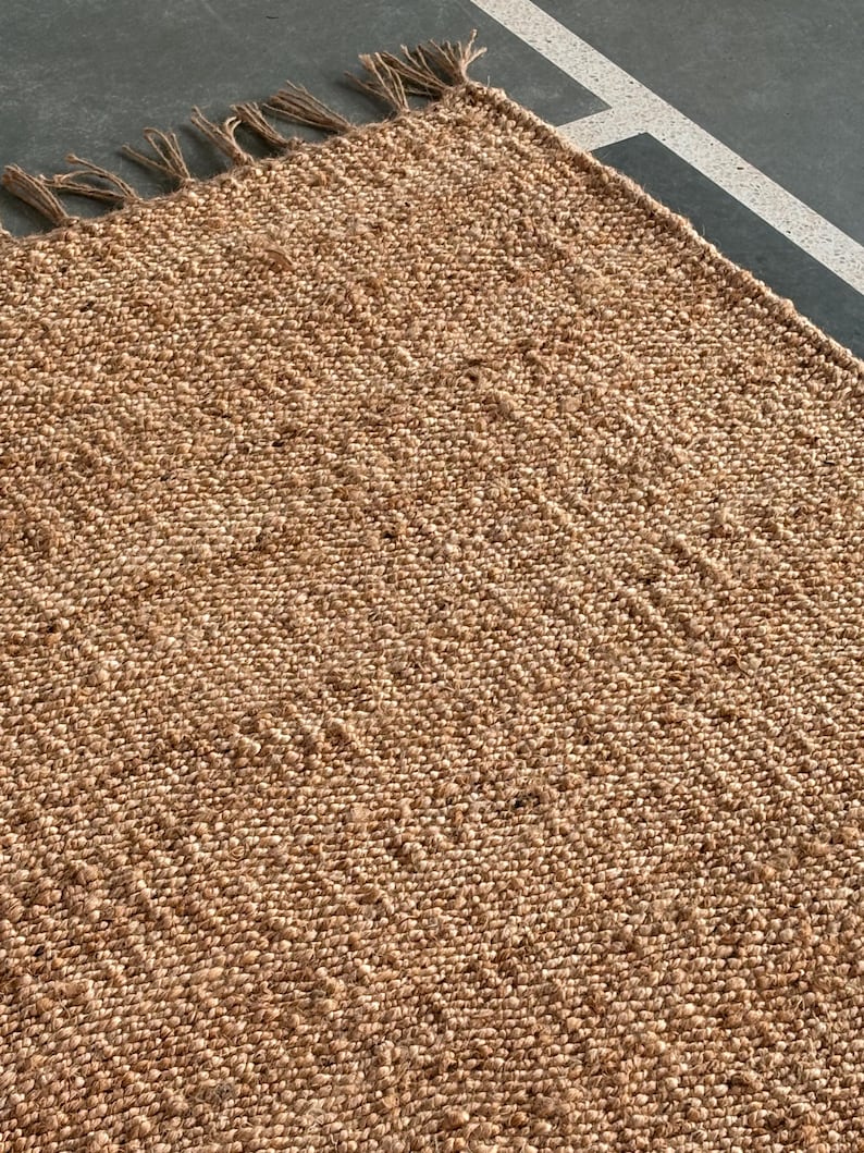 Handmade Hemp Rug | Hallway Runner Rug  Natural Runner Rug Living Room Rug Farmhouse Area Rug Large Runner Rug  Handwoven Textured Rug 8x10