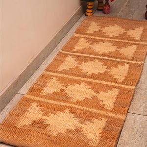 Natural Jute Hemp Rug -Hemp Runner Hallway Area Runner Stair Jute Rug Handmade Jute Hemp Rug Home Decor Rug Vintage Area Rug Handloomed Rug