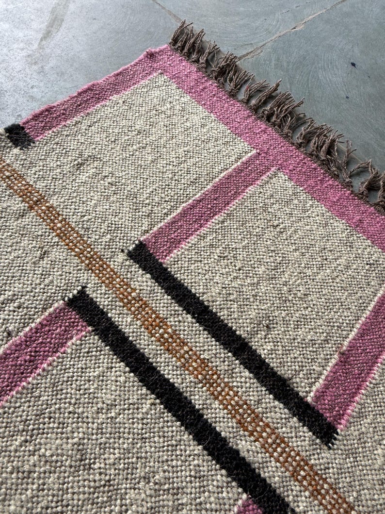 Hand Woven Rug, Rugs For Living Room Bohemian Rug Handmade Kilim Rug Cutsom Size Bedroom Rug Vintage Wool Jute Rug Kilim Runner Rug Area Rug