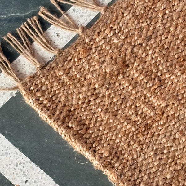 Jute Runner Rug Handmade Hemp Rug Hallway Runner Rug Vintage Black Natural Runner Rug Living Room Rug Farmhouse Area Rug Large Runner Rug