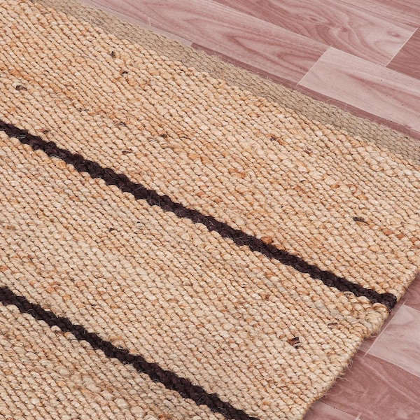 Hand Loomed Natural Jute Hemp Runner Rug | Braided Jute Runner | Large Area Rug Vintage Runner Rug Handmade Hallway Rug Jute Runner