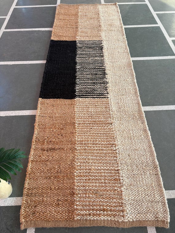 Hallway Jute Runner-Handmade Hemp  Jute Runner Vintage Area Rug Custom Size  Rug Natural Jute Runner Bohemian Decor Rug Bedside Carpet 8x10
