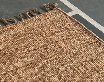Alfombra de yute, alfombra de cáñamo hecha a mano, alfombra decorativa vintage tejida a mano para patio exterior, alfombra azteca, alfombra personalizada para pasillo, alfombra de cocina, alfombra de 5x7, alfombra de 8x10