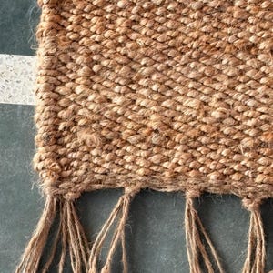 Handmade Hemp Rug | Hallway Runner Rug  Natural Runner Rug Living Room Rug Farmhouse Area Rug Large Runner Rug  Handwoven Textured Rug 8x10