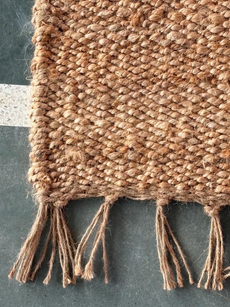 Handmade Hemp Rug | Hallway Runner Rug  Natural Runner Rug Living Room Rug Farmhouse Area Rug Large Runner Rug  Handwoven Textured Rug 8x10