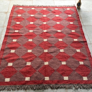 Wool Jute Rug Handwoven Rug Boho Rug Vintage Decor Rug Hallway Kilim Runner  Custom Size Rug Bohemian Rug BedRoom Rug living Room Rug 8x10