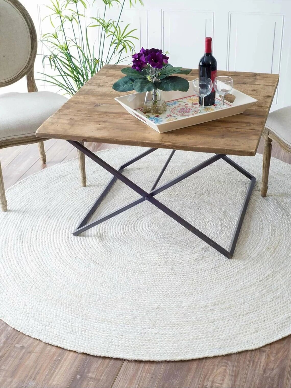 Round Rug Jute Rug Beautiful Round Rug Handwoven Round Etsy
