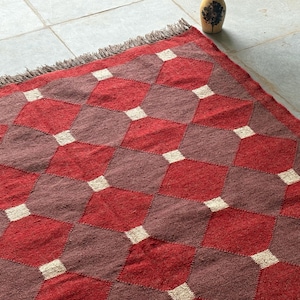 Wool Jute Rug Handwoven Rug Boho Rug Vintage Decor Rug Hallway Kilim Runner  Custom Size Rug Bohemian Rug BedRoom Rug living Room Rug 8x10