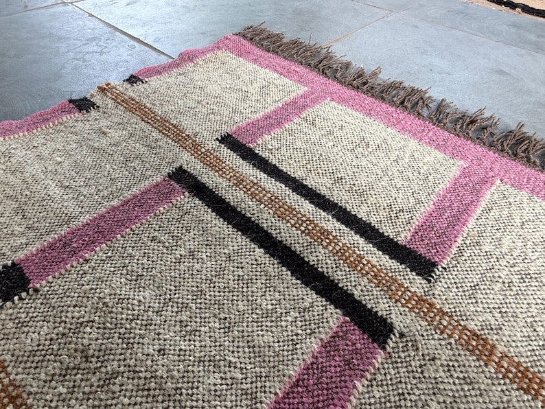 Hand Woven Rug, Rugs For Living Room Bohemian Rug Handmade Kilim Rug Cutsom Size Bedroom Rug Vintage Wool Jute Rug Kilim Runner Rug Area Rug