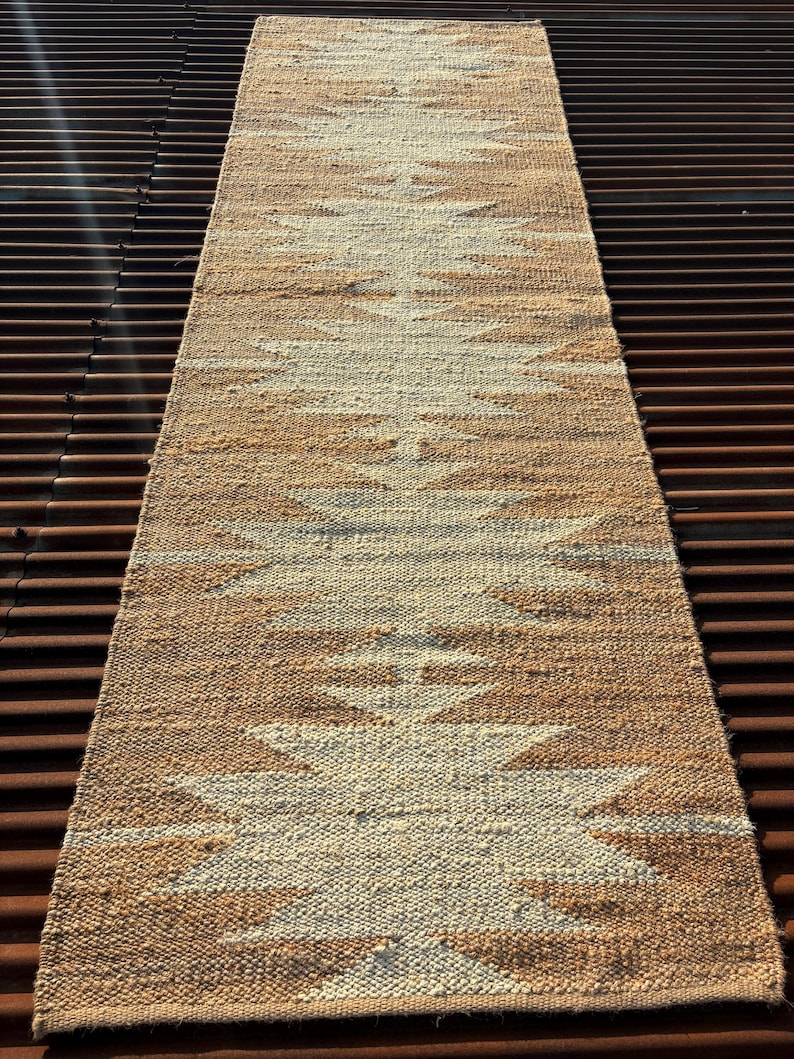 Handmade Rug-Natural Jute Runner Rug Hallway Rug Stair Rug Custom Size Rug Kitchen Rug Handwoven Rug Vintage Rug Bohemian Rug Area Rug 2x3