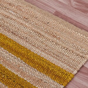 Alfombra de pasillo tejida a mano, de yute y cáñamo, estilo vintage, personalizada, ecológica, para sala de estar, cocina, dormitorio, de yute.