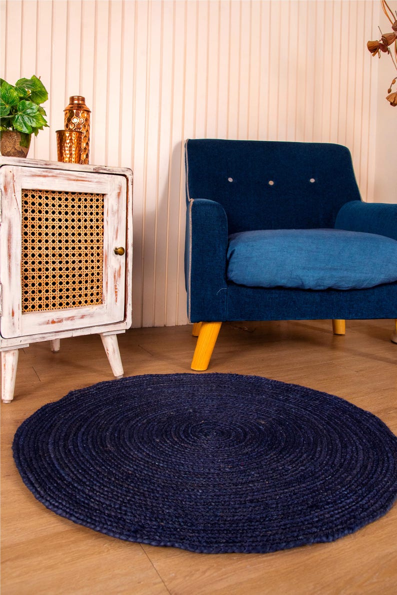 Jute Area Rug, Round Jute Rug Braided Design Hand Woven,Circle Rug Hand Woven Rug Entryway Rug Outdoor Jute Rug Vintage Rug Home Decor Rug Bild 10