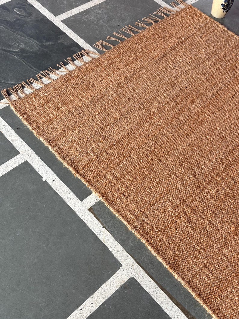 Handmade Hemp Rug | Hallway Runner Rug  Natural Runner Rug Living Room Rug Farmhouse Area Rug Large Runner Rug  Handwoven Textured Rug 8x10