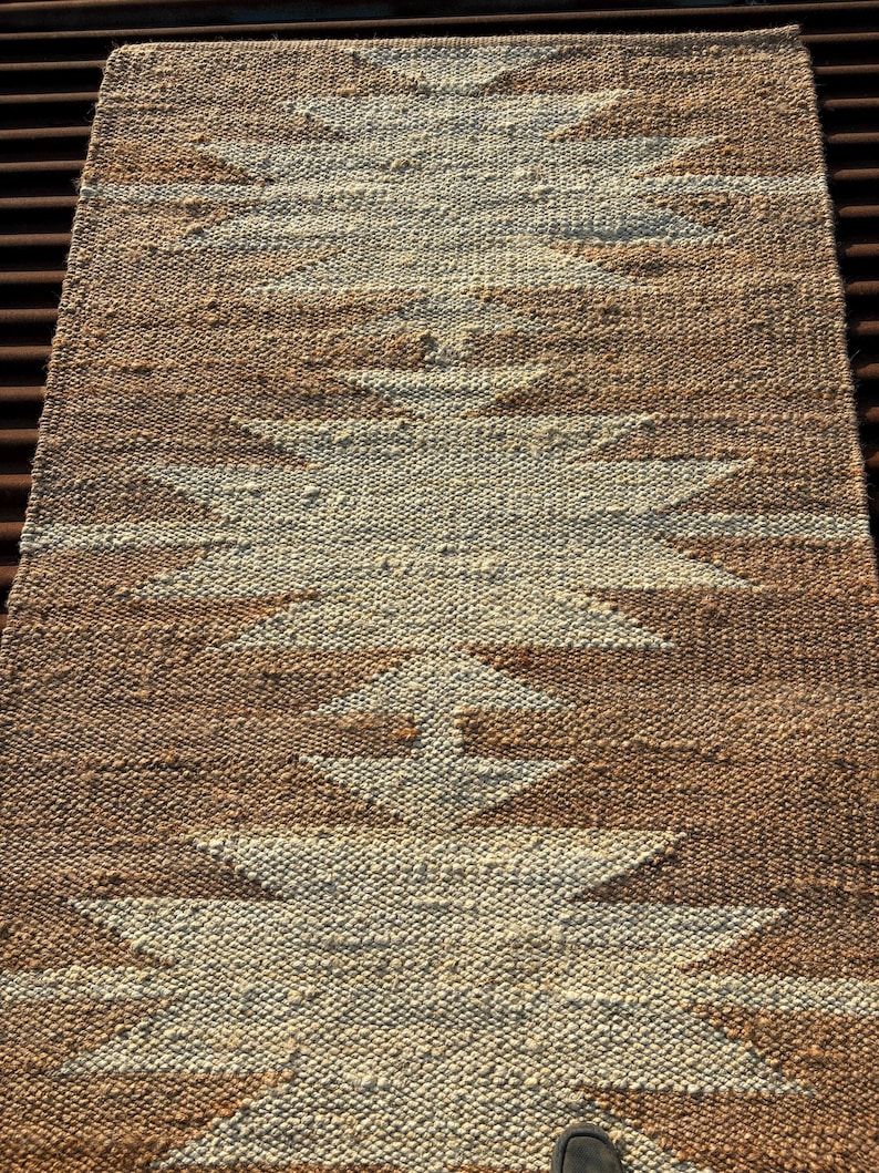 Handmade Rug-Natural Jute Runner Rug Hallway Rug Stair Rug Custom Size Rug Kitchen Rug Handwoven Rug Vintage Rug Bohemian Rug Area Rug 2x3
