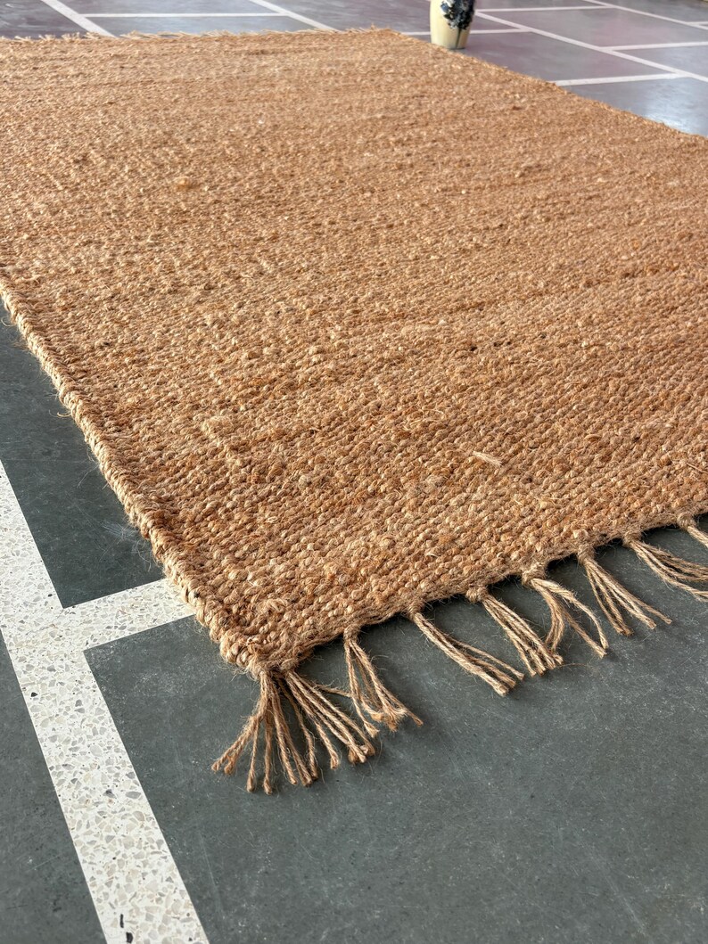 Handmade Hemp Rug | Hallway Runner Rug  Natural Runner Rug Living Room Rug Farmhouse Area Rug Large Runner Rug  Handwoven Textured Rug 8x10