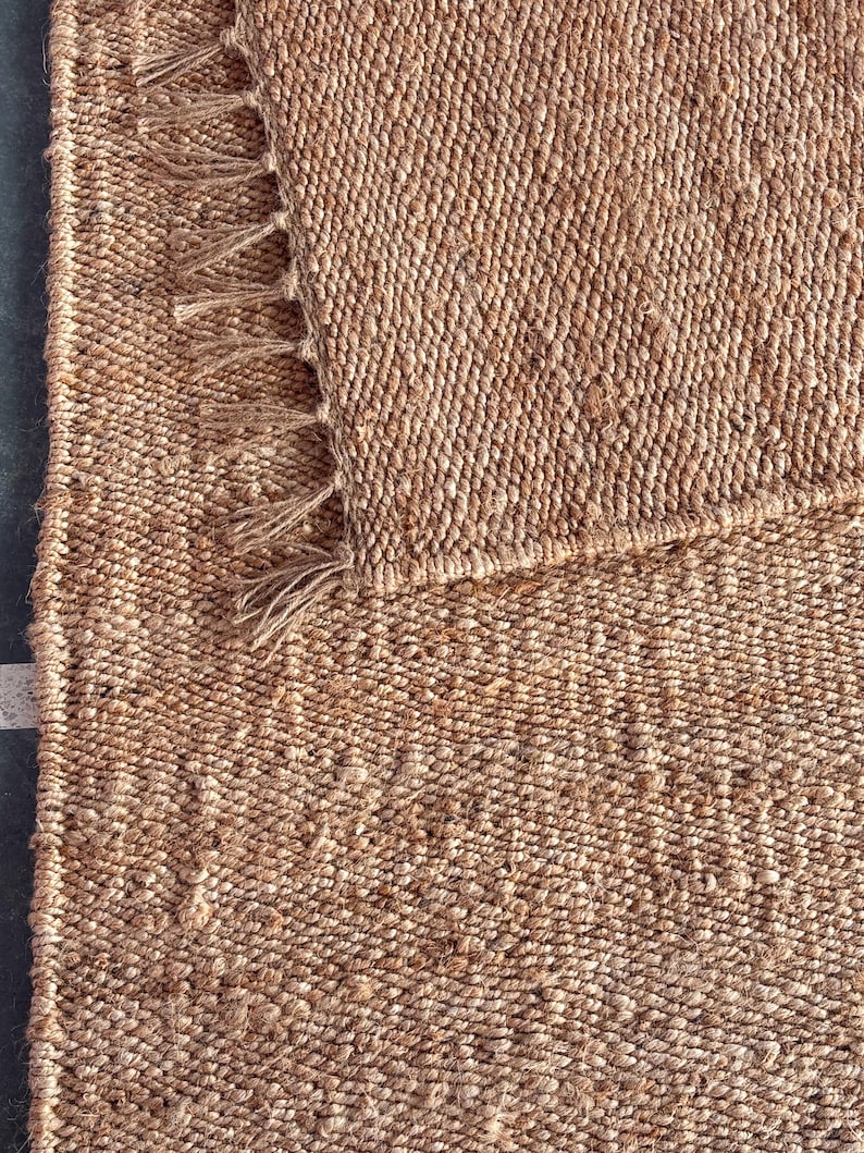 Handmade Hemp Rug | Hallway Runner Rug  Natural Runner Rug Living Room Rug Farmhouse Area Rug Large Runner Rug  Handwoven Textured Rug 8x10