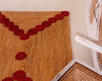 Handmade Jute Rug, Vintage Rug Custom Size Rug Hallway Rug Outdoor Rug Braided Kitchen Rug Woven Rug Bedroom Rug Entryway Rug Area Rug 5x7