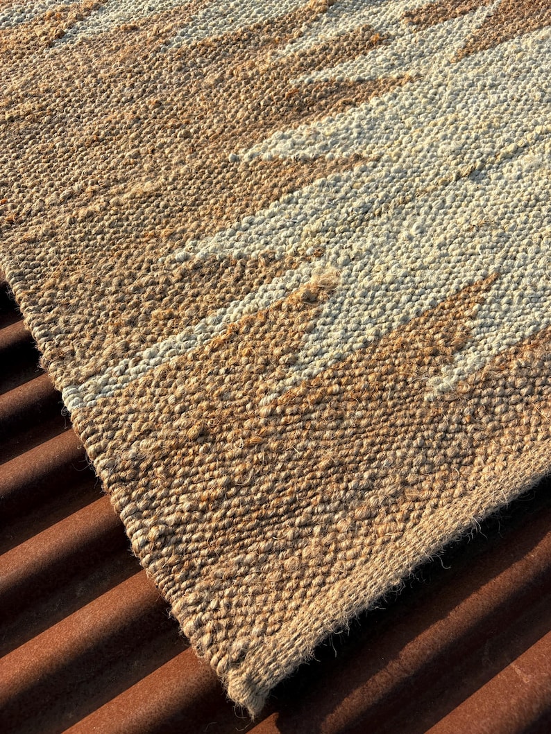 Handmade Rug-Natural Jute Runner Rug Hallway Rug Stair Rug Custom Size Rug Kitchen Rug Handwoven Rug Vintage Rug Bohemian Rug Area Rug 2x3