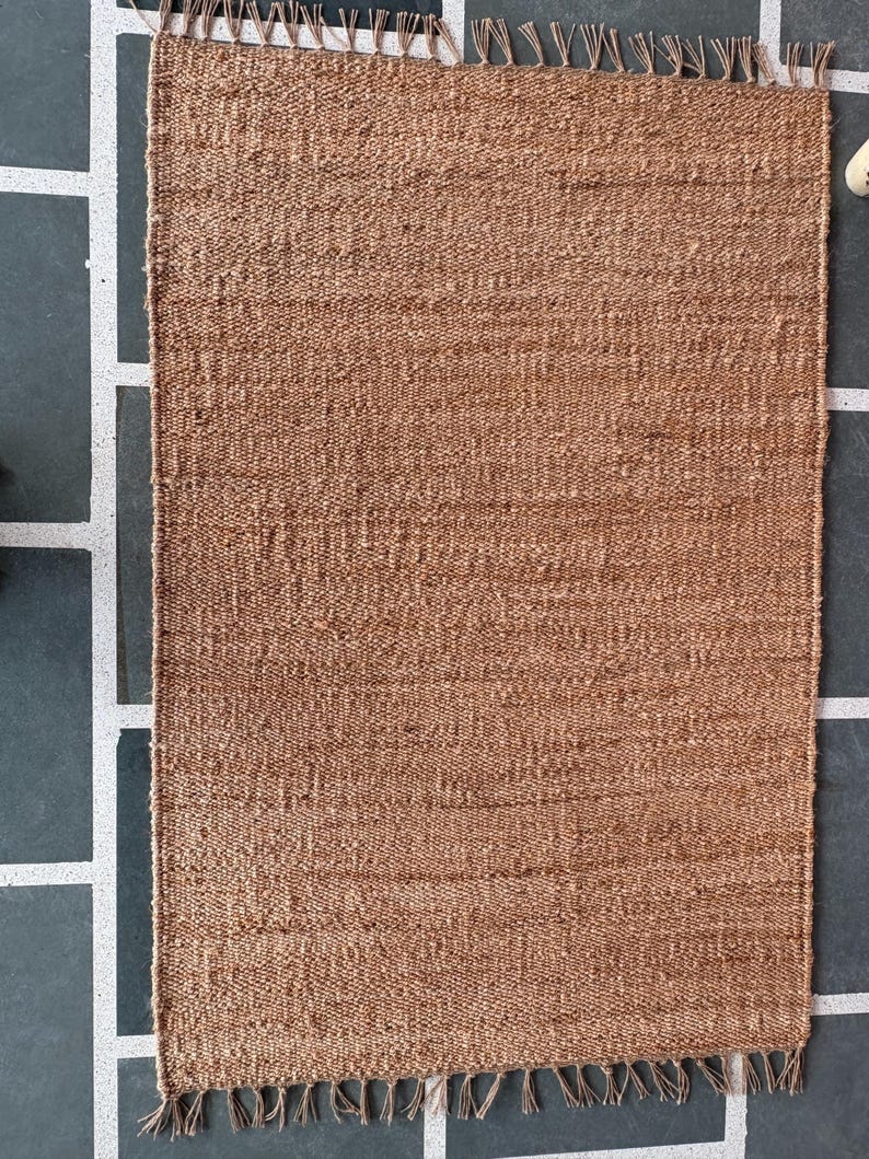 Handmade Hemp Rug | Hallway Runner Rug  Natural Runner Rug Living Room Rug Farmhouse Area Rug Large Runner Rug  Handwoven Textured Rug 8x10
