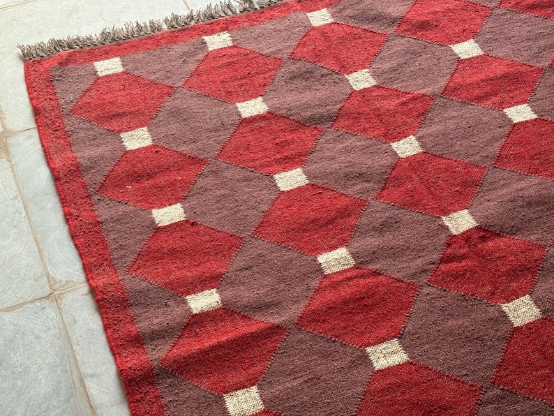 Wool Jute Rug Handwoven Rug Boho Rug Vintage Decor Rug Hallway Kilim Runner  Custom Size Rug Bohemian Rug BedRoom Rug living Room Rug 8x10